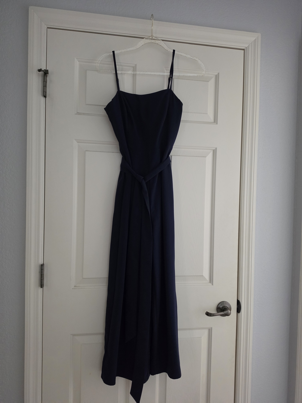 Lilly Pulitzer Navy Spaghetti-Strap Jumpsuit With Matching Tie Belt Size 2